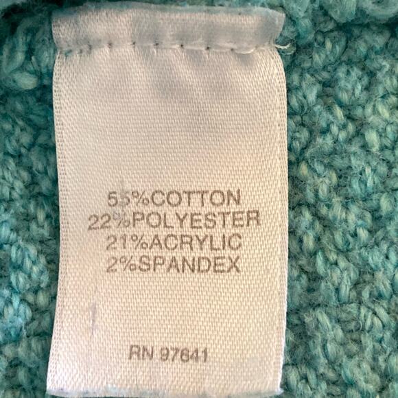 J. Jill Turquoise Blue Textured Knit Pullover Long Sleeve Top SM Oversized Basic - Picture 6 of 8